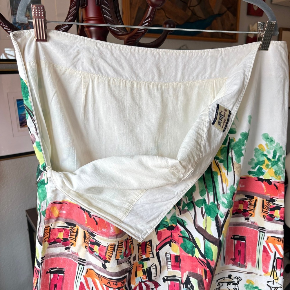 Bass Heritage Collection Scenic Skirt Sz 16 Lined Cotton Euro Village Skirt - Picture 4 of 6